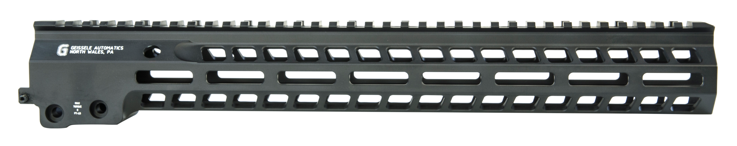 Geissele Automatics 05575B Super Modular Rail MK14 15" M-LOK, Black Aluminum for AR Platform, Barrel Nut Included