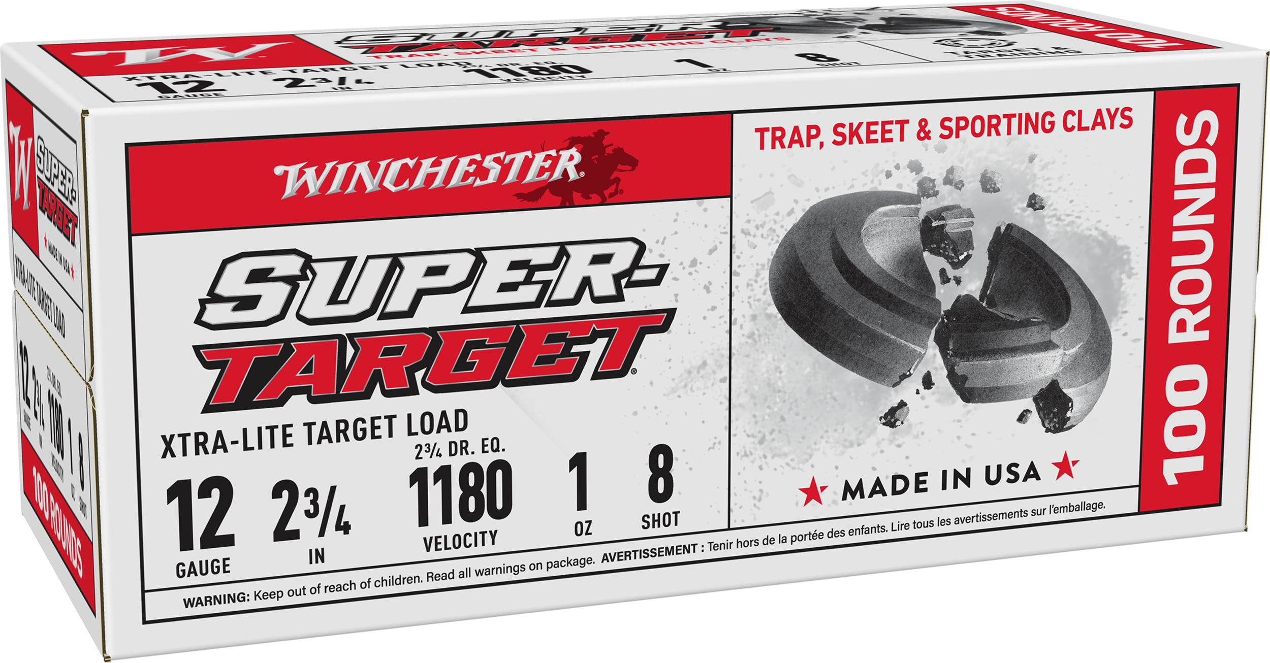 Winchester Ammo TRGTL128VP Super-Target Xtra-Lite 12Gauge 2.75" 1oz 8Shot 100 rd Box