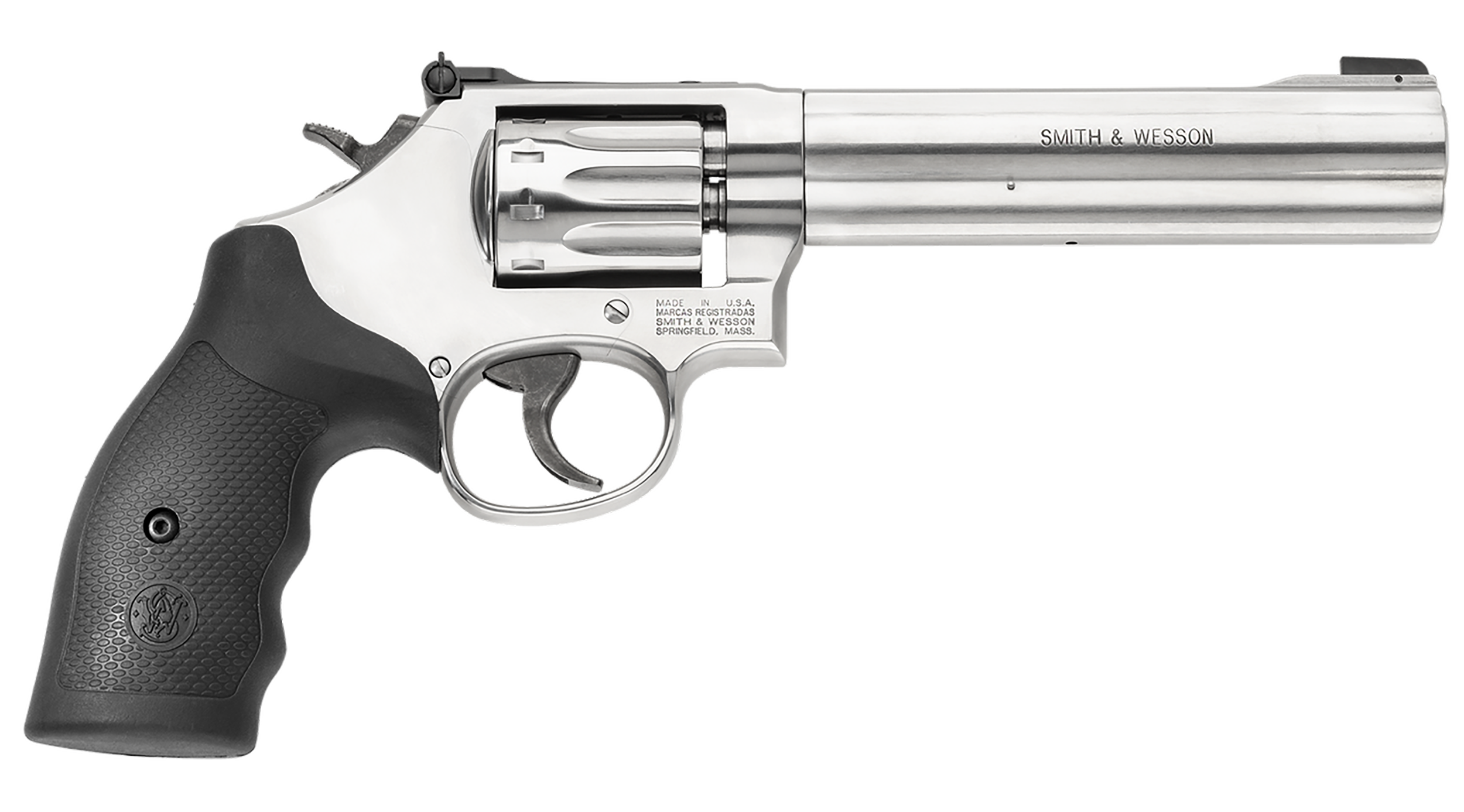Smith & Wesson 160578 Model 617 *CA Compliant 22 LR Stainless Steel 6" Barrel & 10 Shot Cylinder, Satin Stainless Steel K-Frame, Black Polymer Grip,Internal Lock