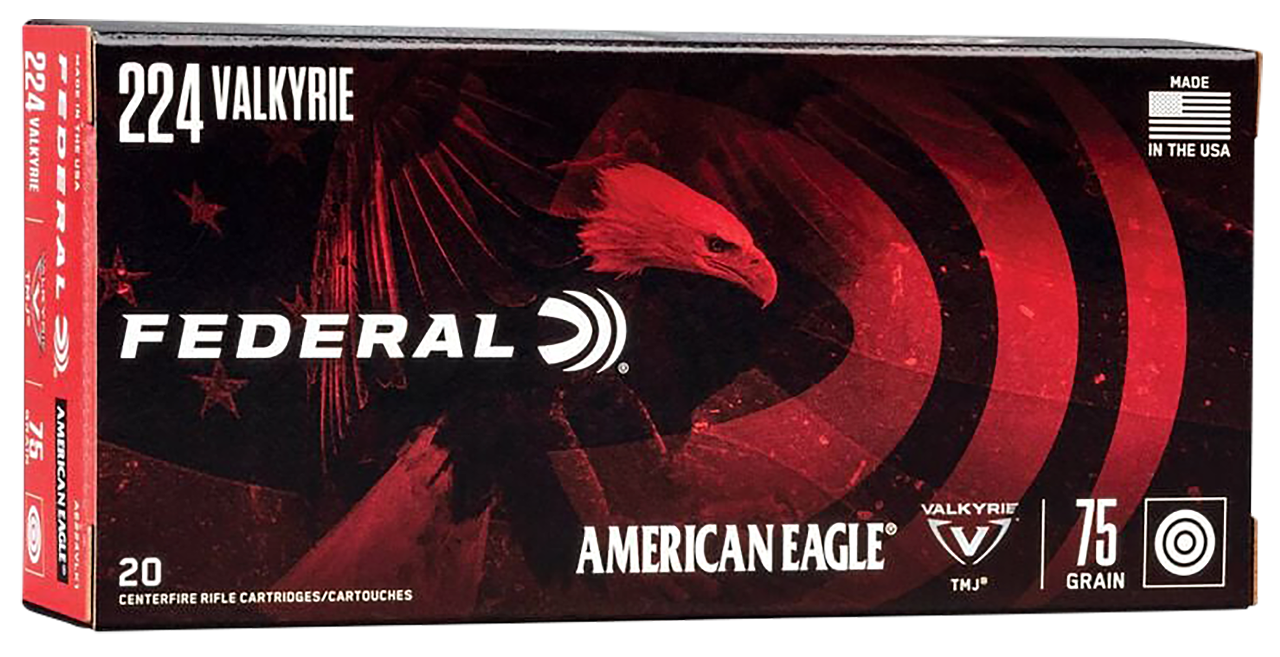 Federal AE224VLK1 American Eagle Rifle 224Valkyrie 75gr Full Metal Jacket 20 Per Box/10 Case
