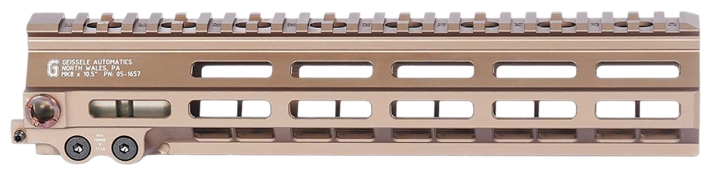 Geissele Automatics 051657S Super Modular Rail MK8 DDC Aluminum 10.50" Long