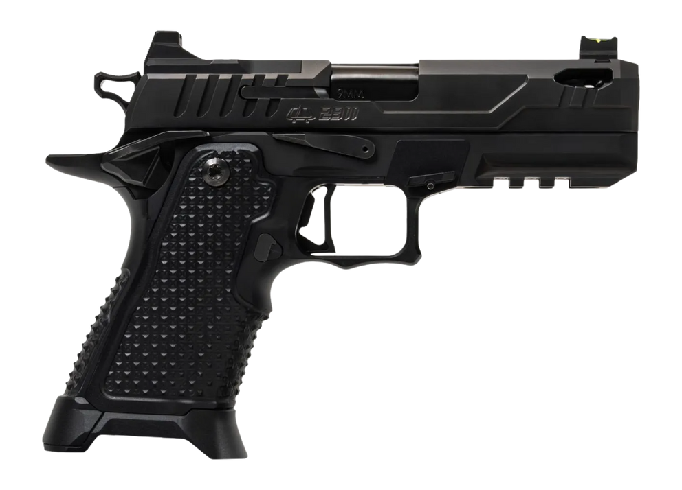 Oa Defense  2311 Pro Elite Compact Frame 9mm Luger 21+1 4.25" Ported Barrel, DLC Black Steel Optic Ready/Serrated Slide, Black Aluminum Frame w/Picatinny Rail, Black Aluminum Grip, Ambidextrous