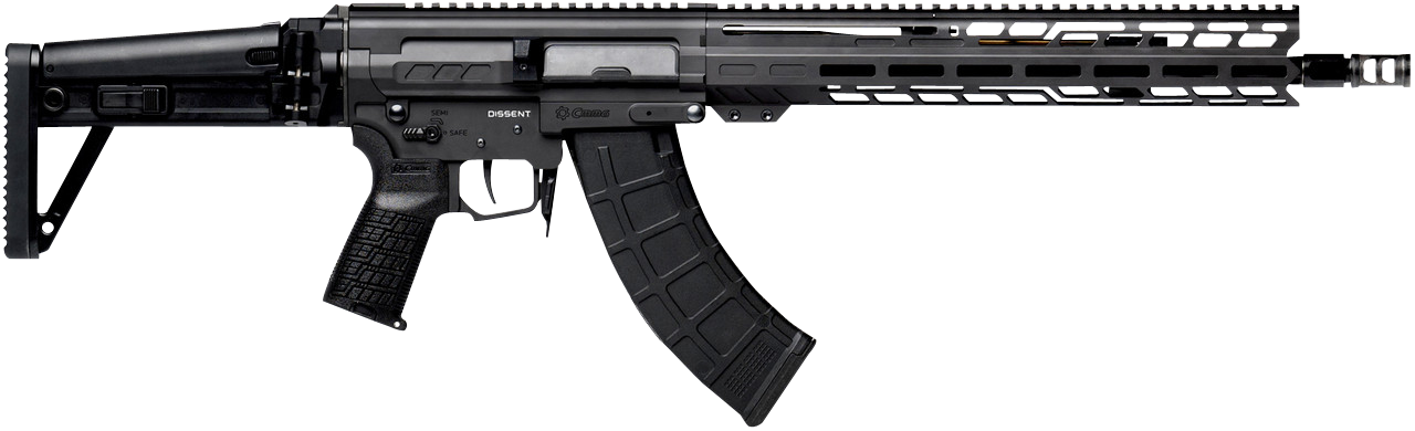 CMMG 86A7F0BAB Dissent MK47 7.62x39mm 30+1 (2) 14.30" P&W, Black Armor, Side Charging Handle Rec, 13.50" M-Lok Handguard, Side Folding Stock, Zeroed Grip, SVD Brake, 60/90 Ambi Safety, Adj. Gas Block