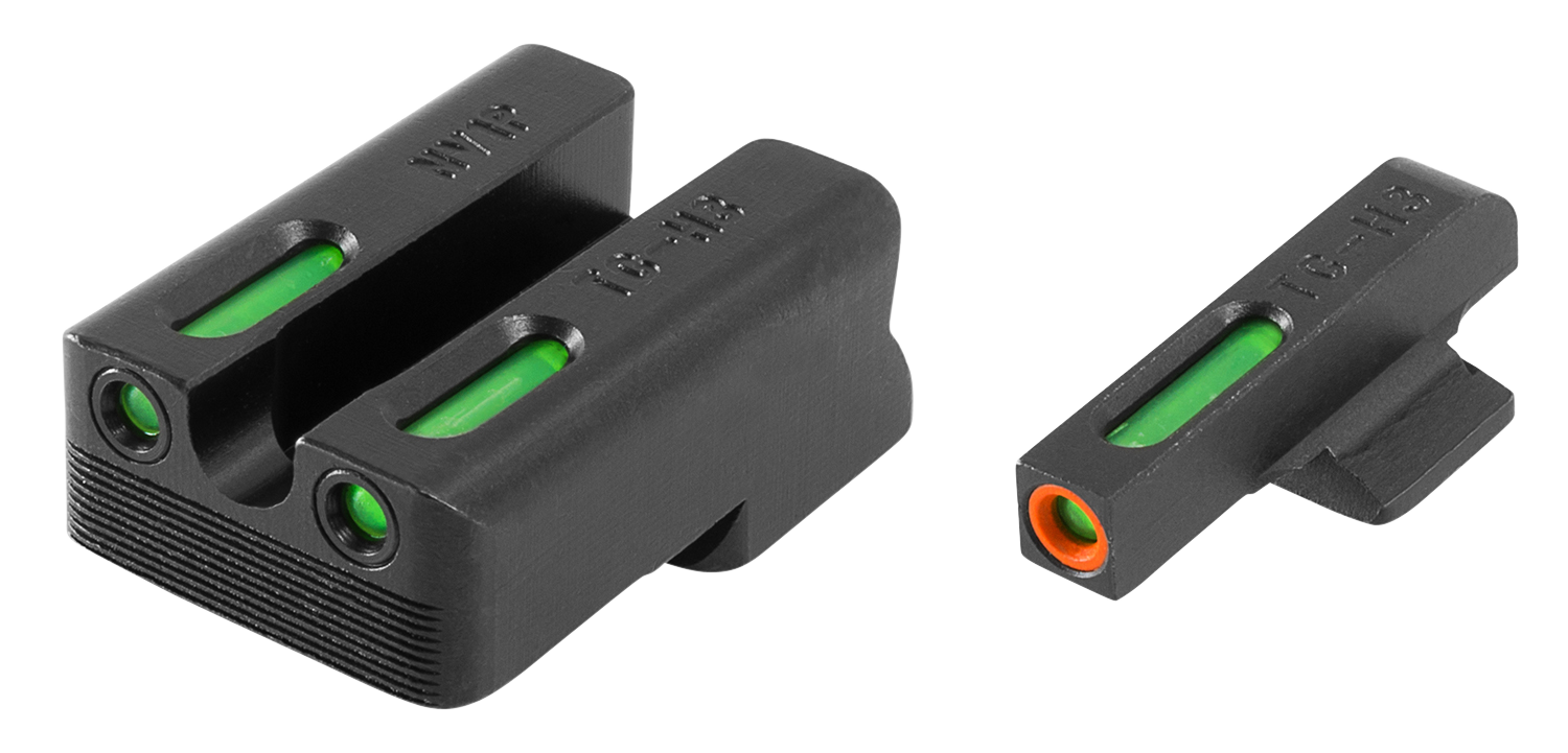 TruGlo TG13NV1PC TFX Pro  Black | Green Tritium & Fiber Optic Orange Outline Front Sight Green Tritium & Fiber Optic Rear Sight
