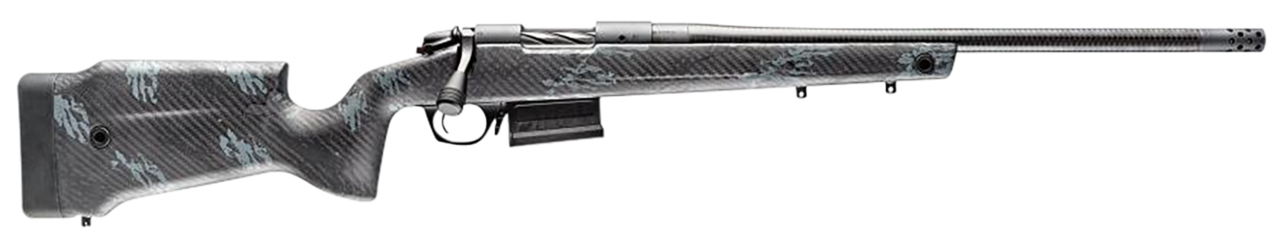 Bergara Rifles B14S754CF B-14 Crest 22-250 Rem 5+1 20" Sniper Gray Cerakote Fluted Barrel, Steel Receiver, Fixed Carbon Fiber Black & Gray Sponge Stock