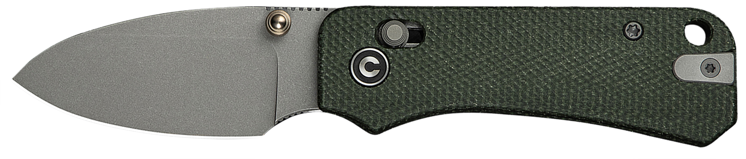 Civivi Knives C23074-3 Baby Banter 2 2.34" Folding Drop Point Plain Gray Stonewashed Nitro-V Steel Blade, Green Textured Canvas Micarta Handle