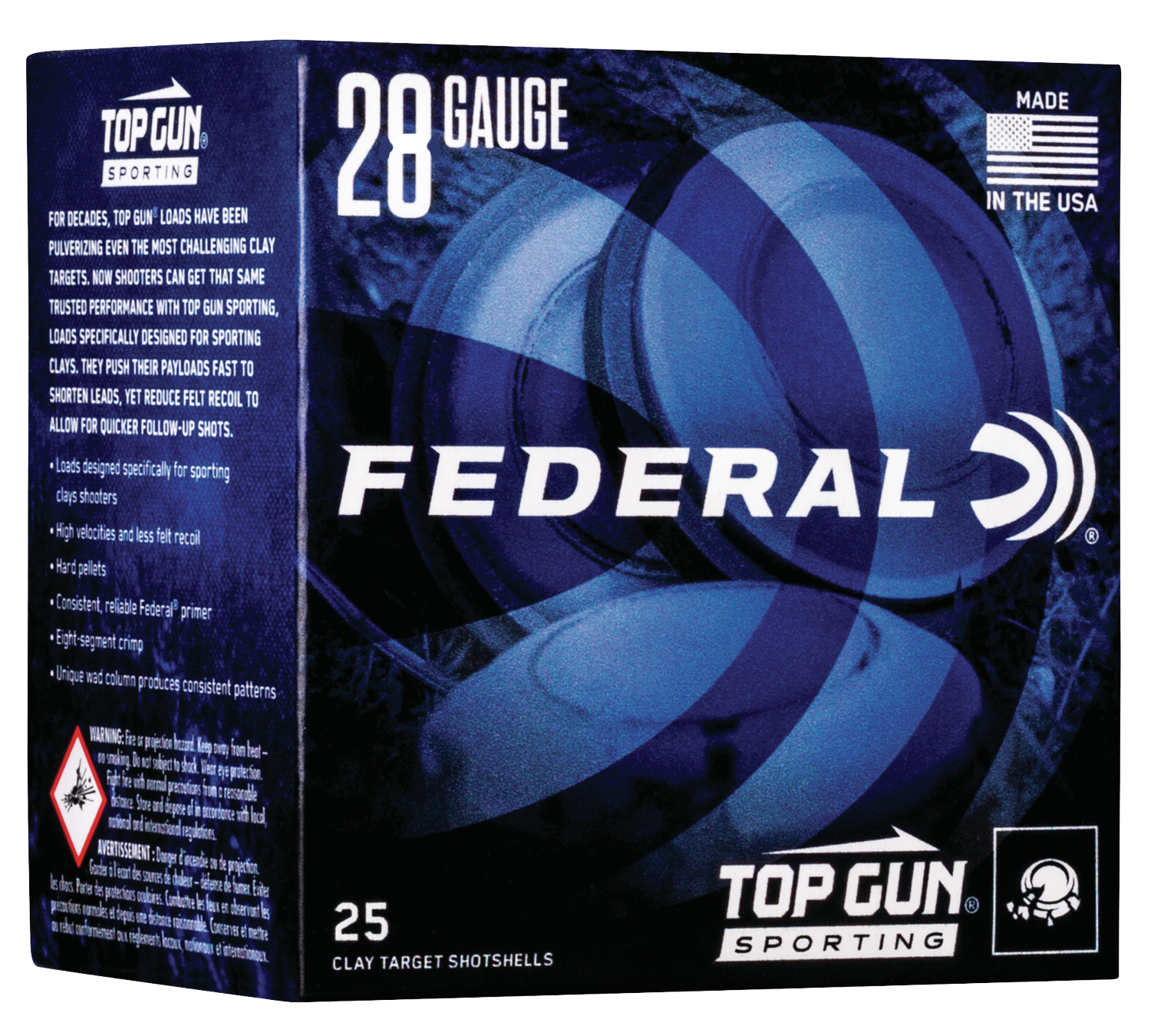 Federal TGS28219 Top Gun  28Gauge 2.75" 3/4oz 9Shot 25 Per Box/10 Case
