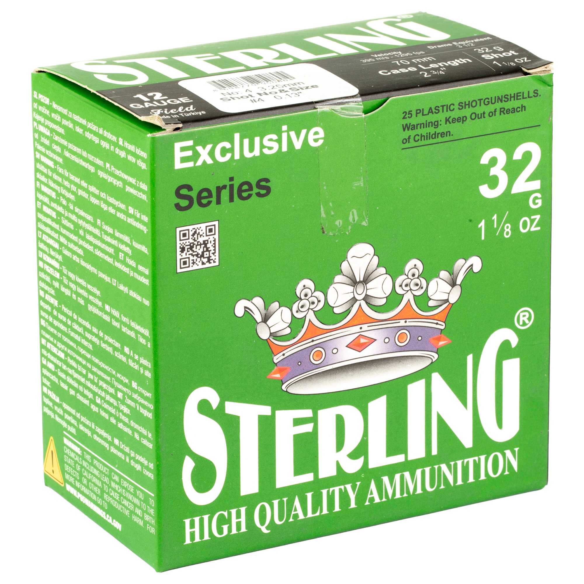 STERLING EXCLSV 12GA 2.75" #4 25/250