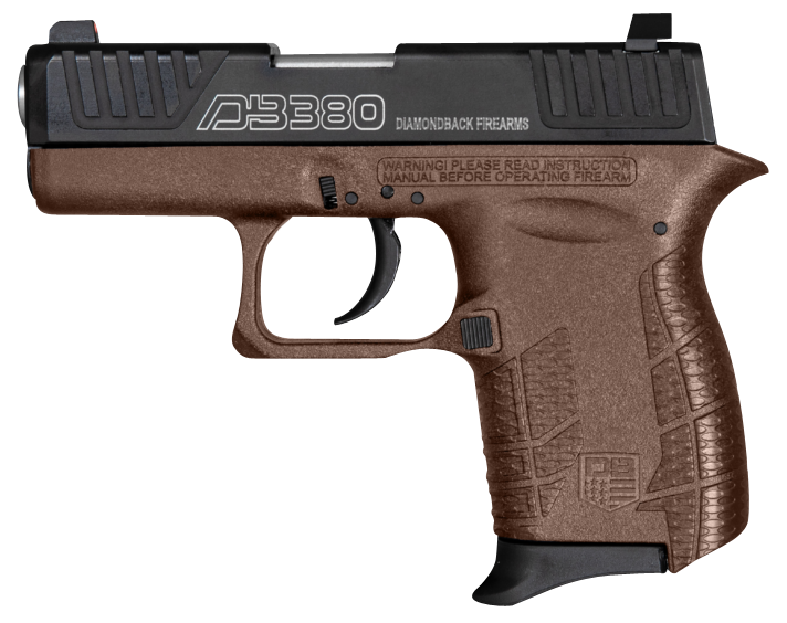 Diamondback DB0100E072 DB380 Gen4 Micro-Compact Frame 380 ACP 6+1, 2.80" Stainless Steel Barrel, Black Nitride Serrated Stainless Steel Slide, Midnight Bronze Polymer Frame w/Beavertail & Grip
