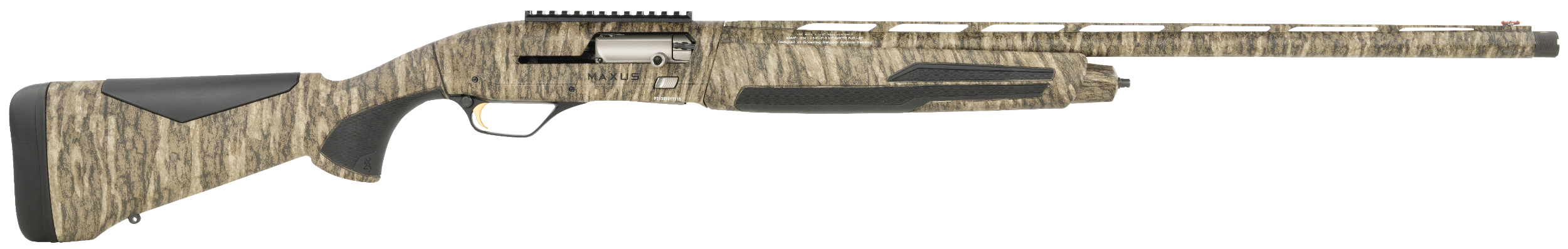 Browning 011748205 Maxus II All-Purpose Hunter 12 Gauge 3.5" 4+1 (2.75") 26" Barrel, Mossy Oak Bottomland, Synthetic Stock with SoftFlex Cheek Pad, HiViz Magnetic Combo Sight, 4 Chokes Included