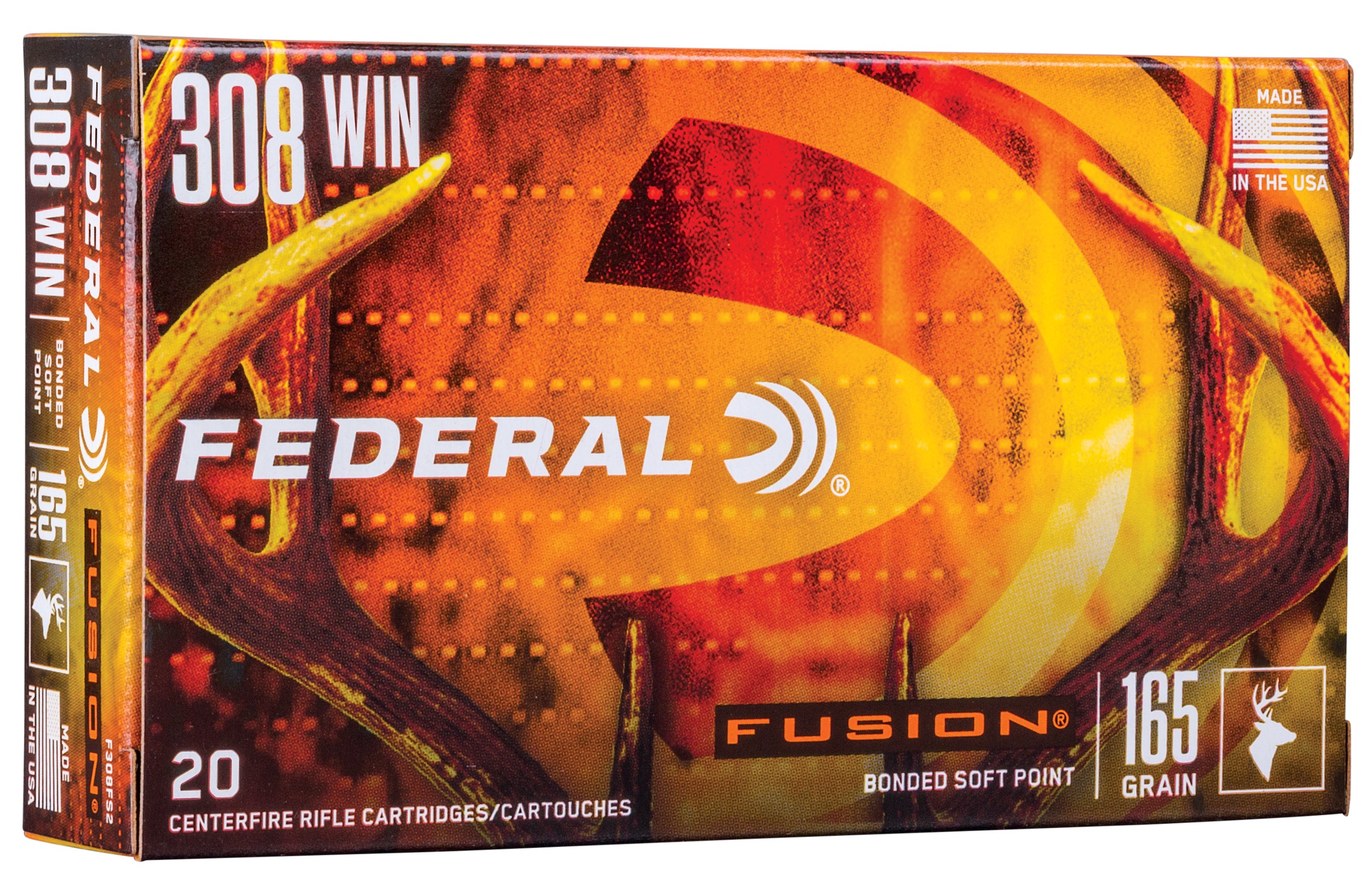 Federal F308FS2 Fusion 308Win 165gr Bonded Soft Point 20 Per Box/10 Case