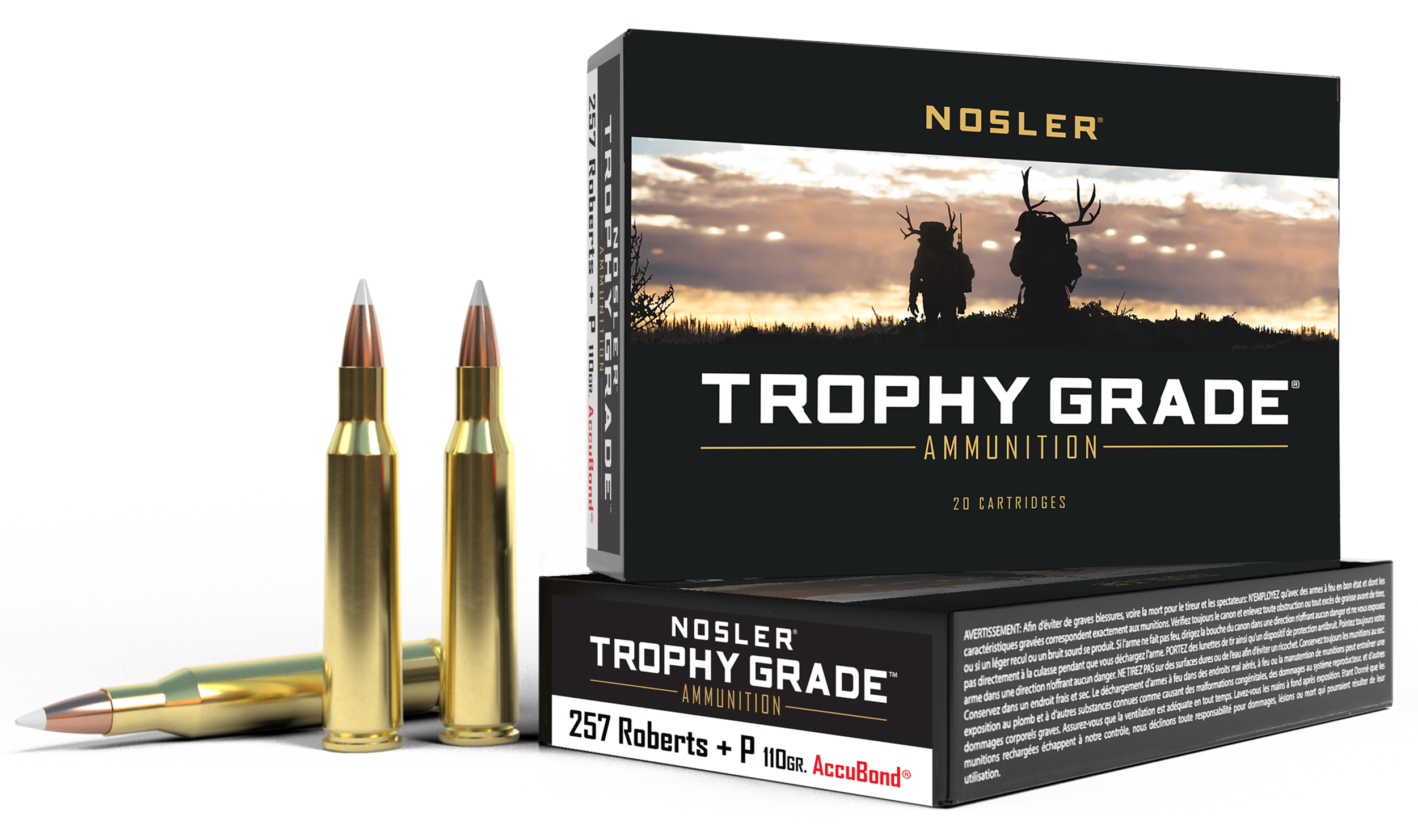 Nosler 60010 Trophy Grade  257Roberts 110gr Nosler AccuBond 20 Per Box/10 Case