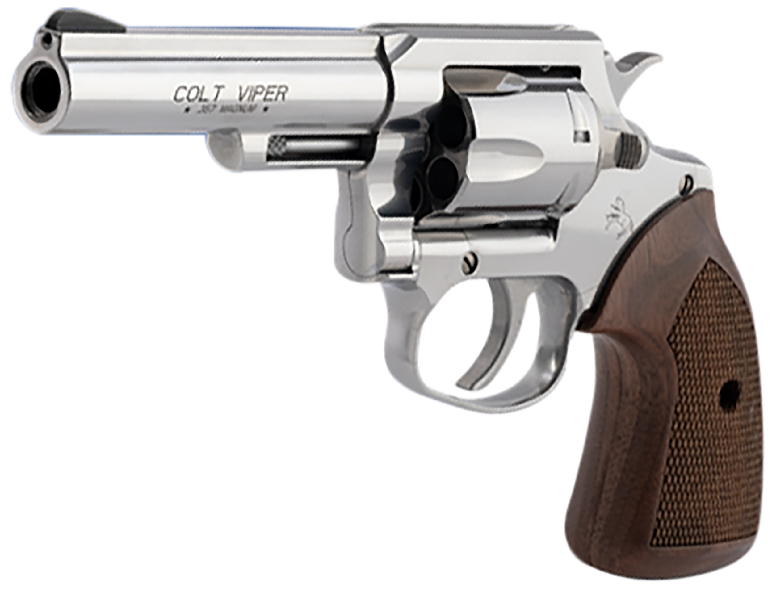 Colt Mfg VIPERSP4WRR Viper  357 Mag/38 Special 6rd 4.25" 1/2 Lug Stainless Steel Barrel, Stainless Steel Cylinder & Frame, American Walnut Grip, Exposed Hammer