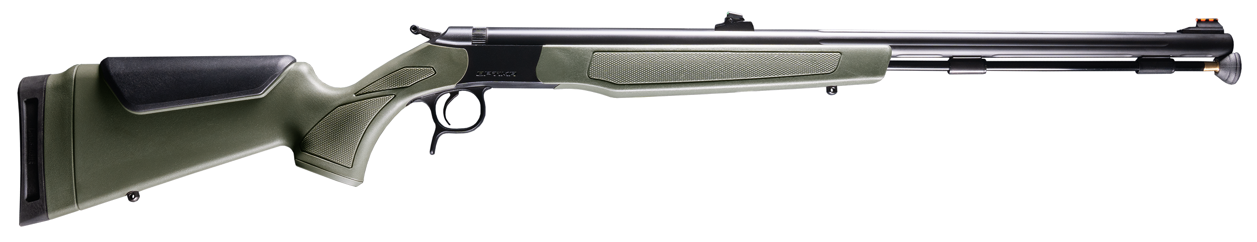 CVA PR2048N Optima 50 Cal 26" Black Nitride Fluted Barrel, Black Nitride Drilled & Tapped Steel Receiver, Fixed OD Green Synthetic Stock, Fiber Optic Sights