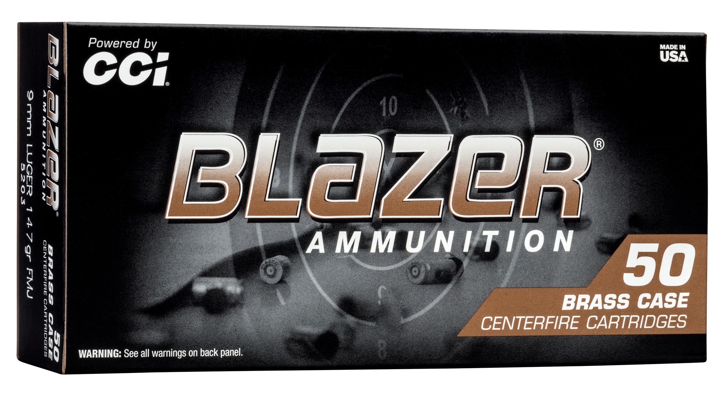 CCI 5203S Blazer  9mmLuger 147gr Total Metal Jacket 50/Box