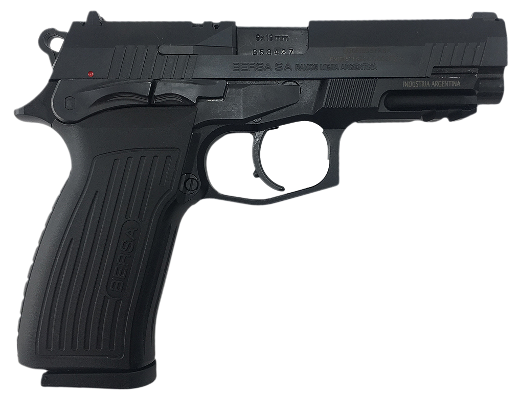 Bersa TPR9M TPR Full Size Frame 9mm Luger 17+1, 4.25" Black Steel Barrel, Matte Black Serrated Steel Slide & Aluminum Frame w/Picatinny Rail, Ambidextrous