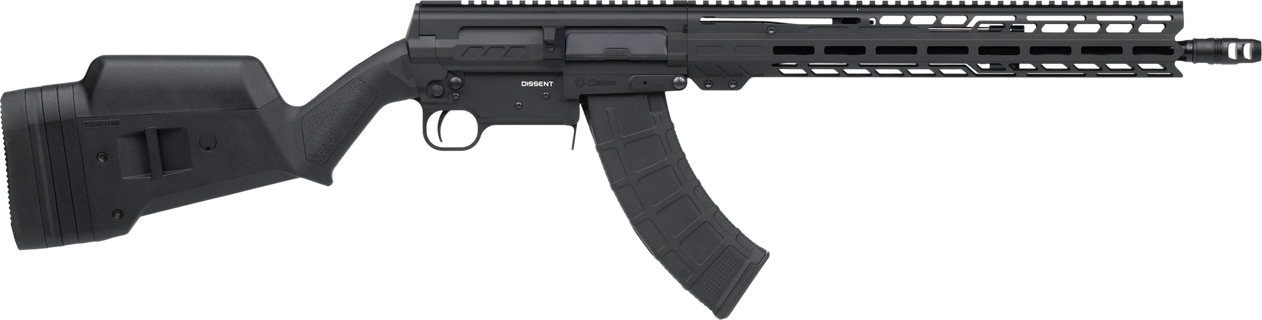 CMMG 86A950AAB Dissent BR47 7.62x39mm 10+1 16.10" Black Nitride Threaded Barrel, Black Armor Cerakote Aluminum Receiver w/Picatinny Rail, M-LOK Handguard, Magpul SGA Black Polymer Stock, Ambidextrous