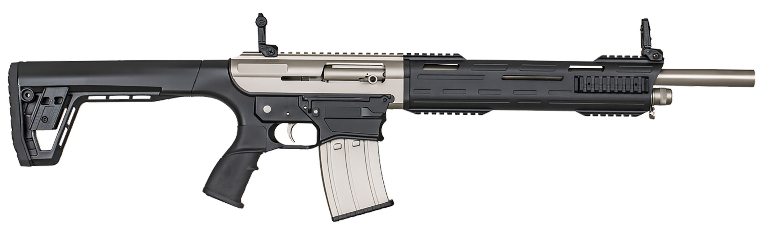 Tokarev USA 21000102 TAR MP 12 Gauge Semi-Auto 3" 5+1 18.50" Electroless Nickel Stainless Steel Barrel, Electroless Nickel Aluminum Receiver w/Picatinny Rail, M-LOK Handguards, Black Polymer Stock