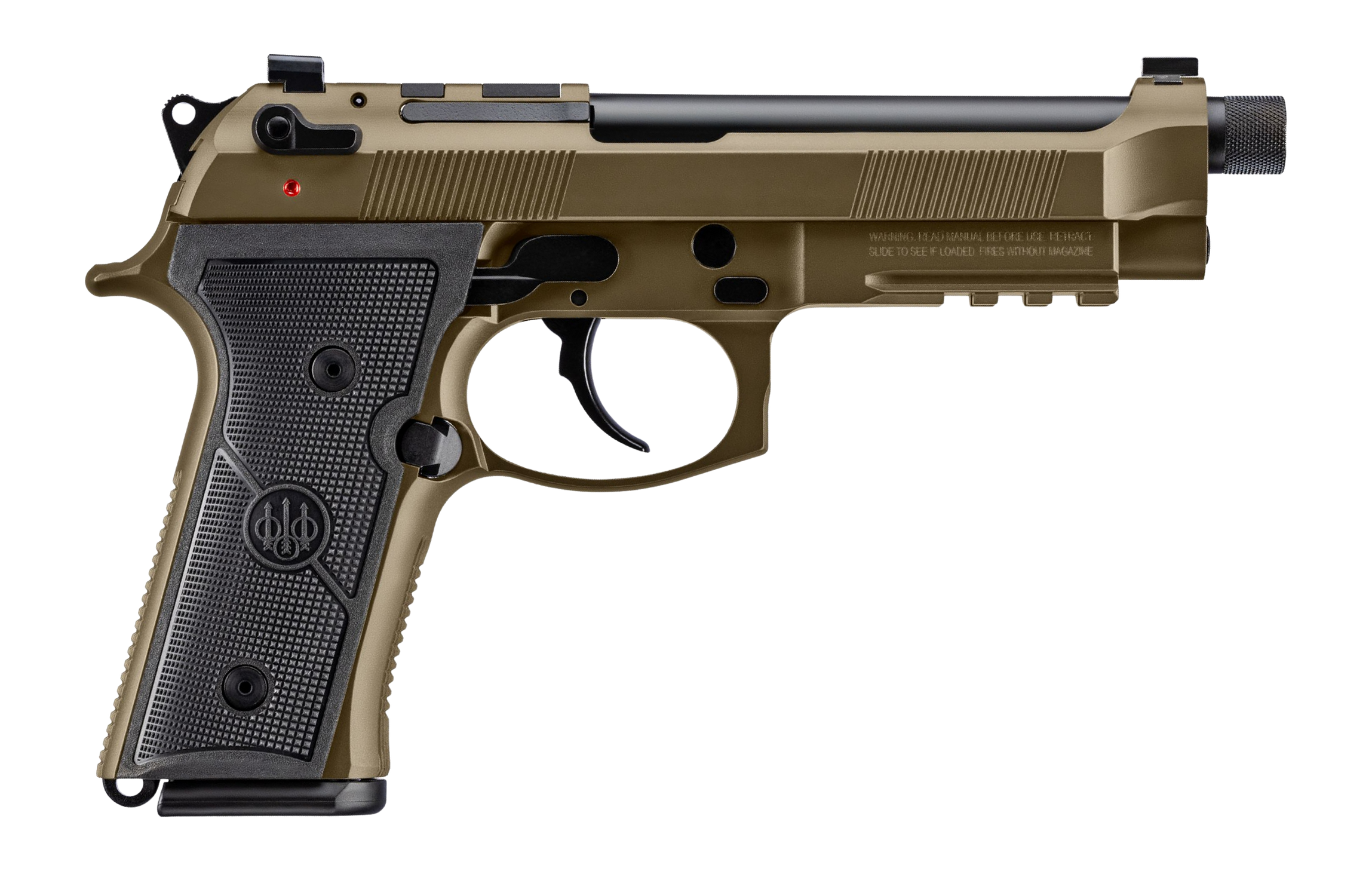 Beretta USA JS92M9A4GBRZ15 M9A4 Overlanding Full Size Frame 9mm Luger 15+1 5.10" Black Threaded Barrel, Nomad Bronze Cerakote Steel Optic Ready/Serrated Slide, Nomad Bronze Cerakote Aluminum Frame w/B