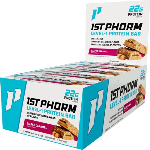1st Phorm Level-1 Protein Bar Salted Caramel 15 Count Box