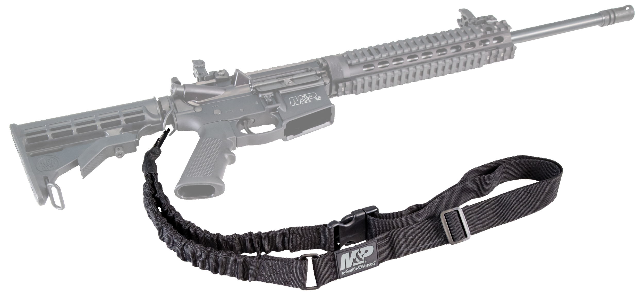 M&P Accessories 110030 Single Point Sling Kit Black Nylon w/ Adjustable Bungee Design for AR Platform