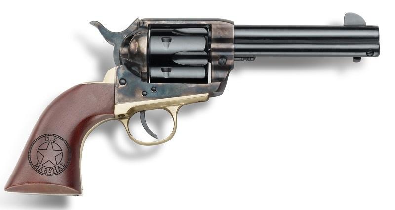 Pietta 1873 US Marshall Handgun .357 Mag/9mm Luger 6rd Capacity 4.75" Barrel Engraved Walnut Grips