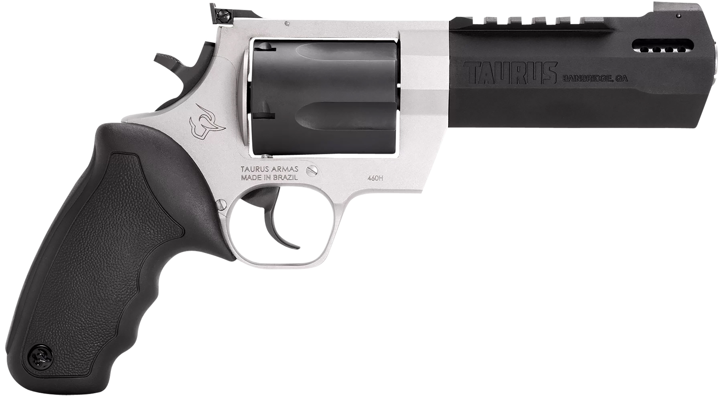 Taurus 2460055RH Raging Hunter  460 S&W Mag 5rd 5.12" Matte Black Oxide Cylinder & Barrel Matte Stainless Steel Frame Black Rubber with Integrated Cushion Insert Grip