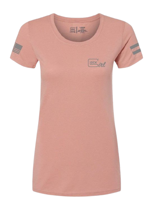 GLK AP96364 GLOCK GIRL FLAG TEE L PINK