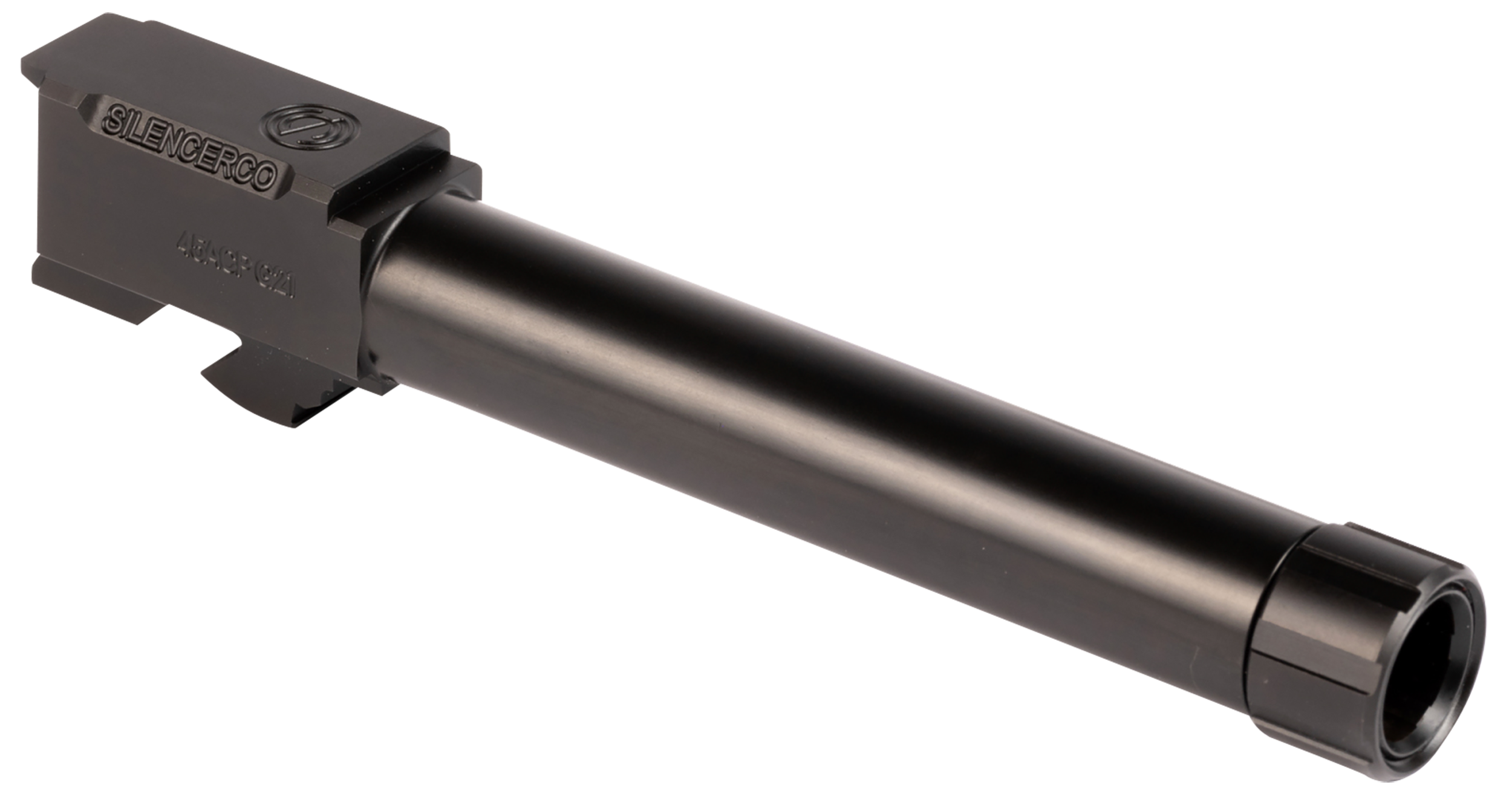 SilencerCo AC863 Glock  45 ACP 5.30" Threaded Black Nitride Stainless Steel, Fits Glock 21 Gen3