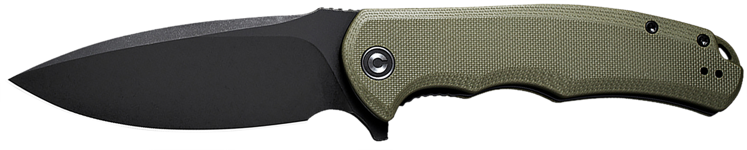 Civivi Knives C803F Praxis 3.75" Folding Plain Black Stonewashed 9Cr18MoV SS Blade, OD Green Textured G10 Handle
