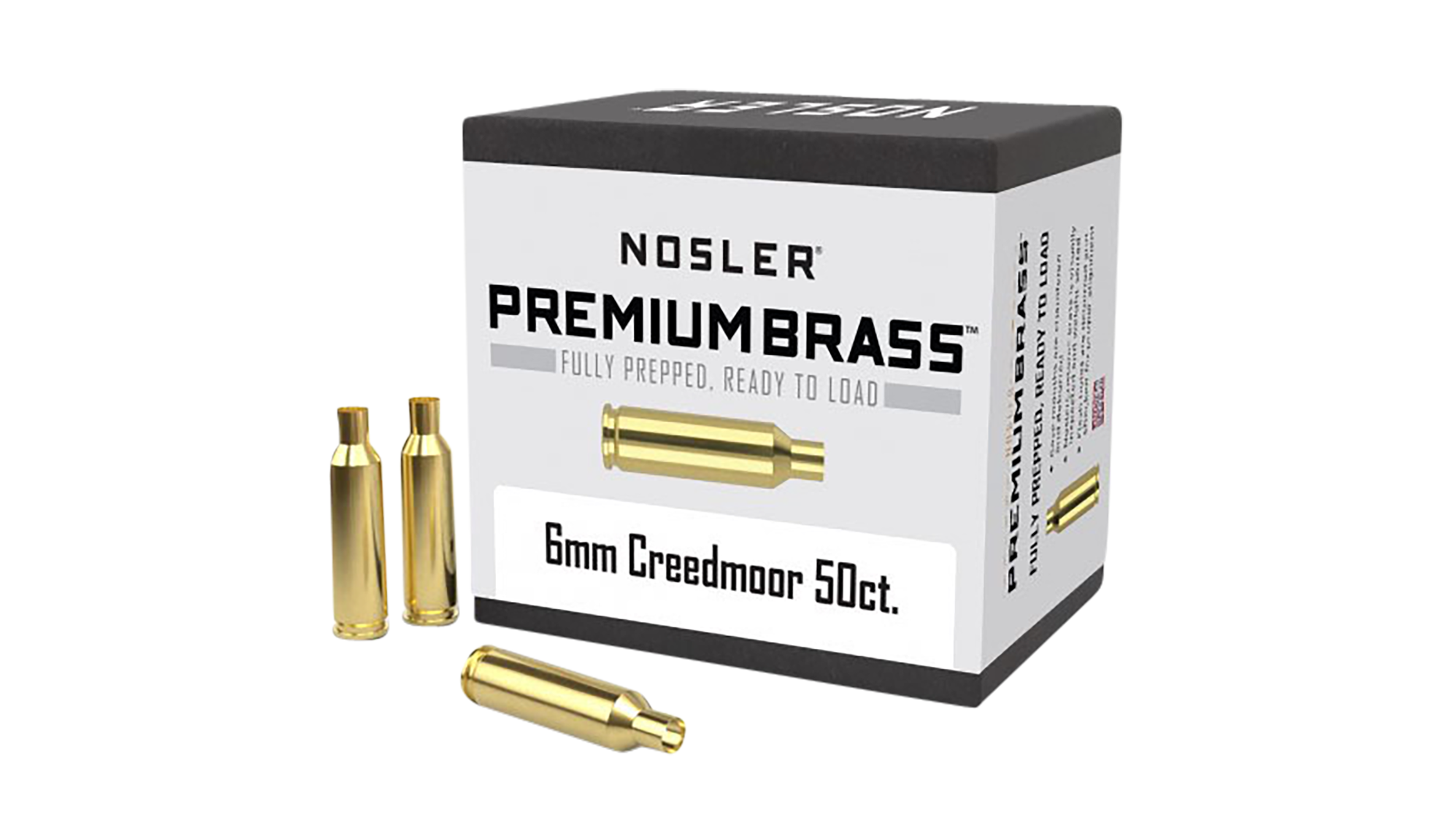 Nosler 10229 Premium Brass Unprimed Cases 6mmCreedmoor Rifle Brass 50/Box
