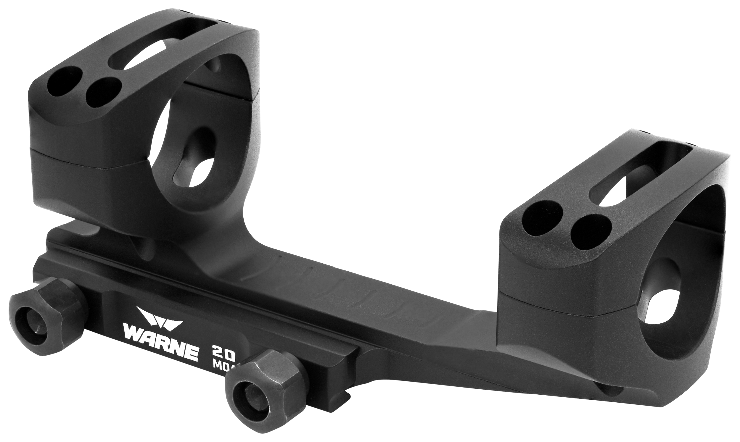 Warne LRSKEL34TW Skeletonized Scope Mount/Ring Combo Extended Black Anodized 34mm Tube MSR Ultra High Rings 20 MOA