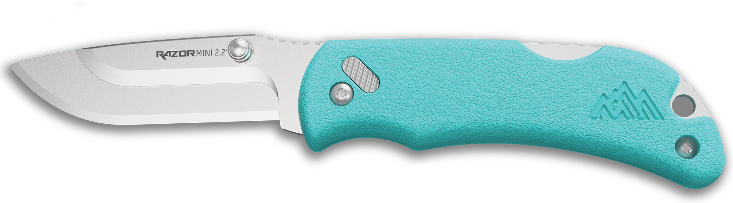 Outdoor Edge RMS222C RazorMini  2.20" Folding Plain 420J2 SS Blade Aqua ABS Polymer Handle