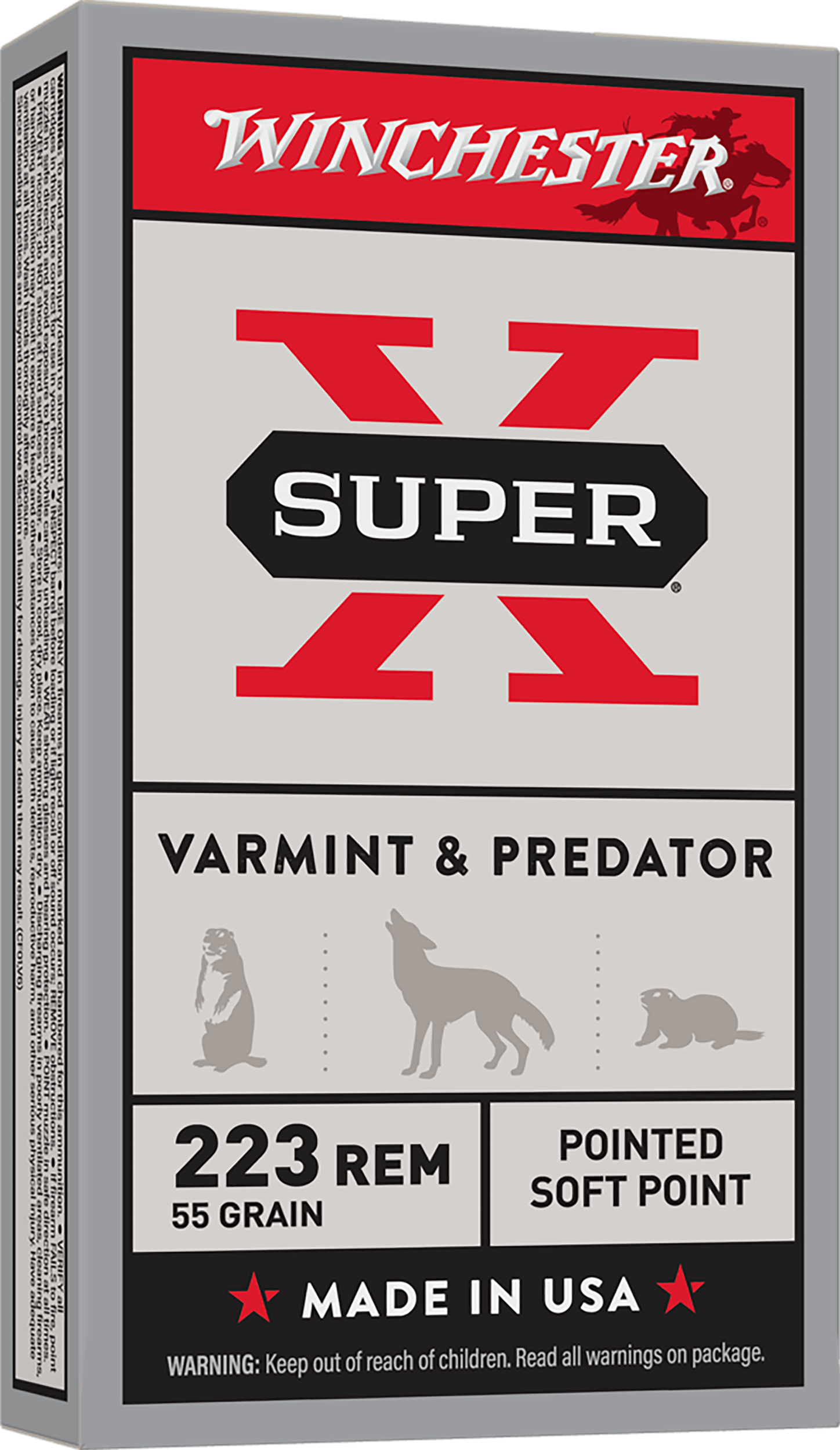 Winchester Ammo X223R Super X  223Rem 55gr Jacketed Soft Point 20 Per Box/10 Case
