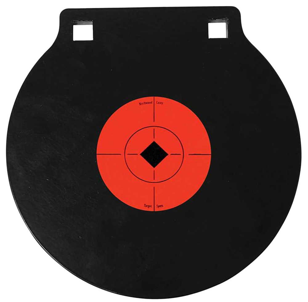 Birchwood Casey 47604 World of Targets Double Hole 8" Pistol/Rifle Black/Orange AR500 Steel Circle w/Crosshair & Diamond 0.38" Thick Hanging