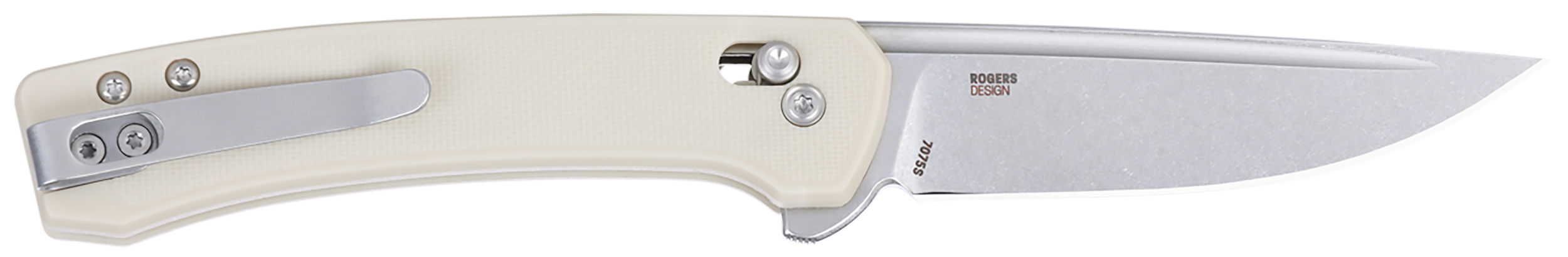 CRKT 7075S Q Compact 3.05" Folding Drop Point Plain Stonewashed 14C28N Steel Blade, White Textured GRN Handle