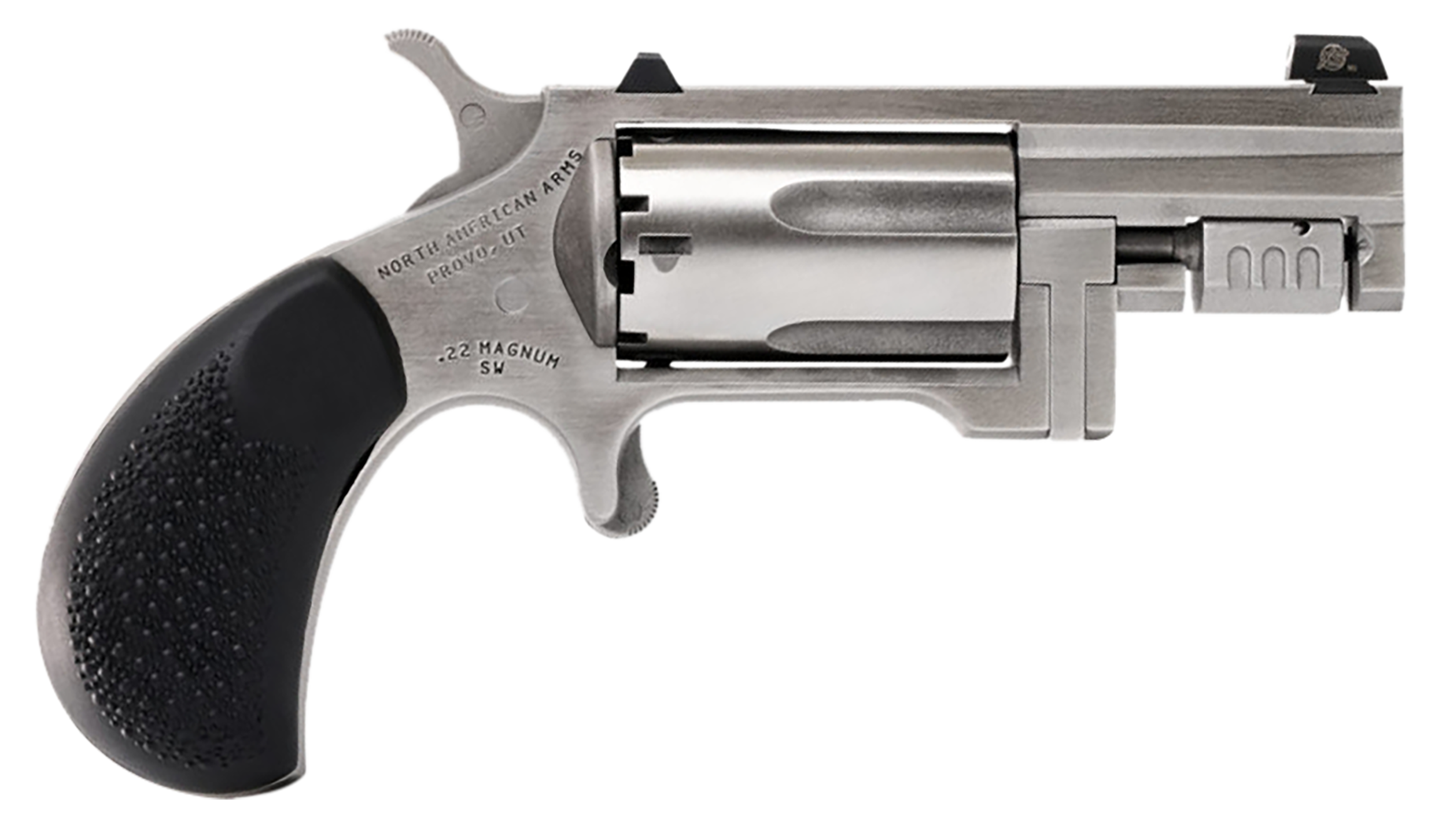 North American Arms SNTC Sentinel Conversion 22 WMR/22 LR 5 Shot 1.42" Matte Stainless Steel Barrel, Stainless Cylinder, Matte Stainless Steel Frame ,Slip-on Rubber Pebble Grip, Exposed Hammer