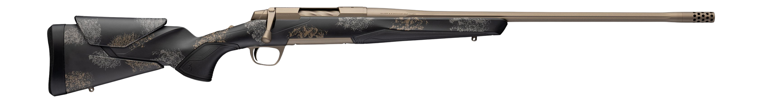 Browning 036142282 X-Bolt 2 Speed HD Full Size 6.5 Creedmoor 4+1 22" Smoked Bronze Cerakote Fluted Threaded Barrel, Smoked Bronze Cerakote Steel Drilled & Tapped Receiver, Bronze/Gray Camo w/Black Ove
