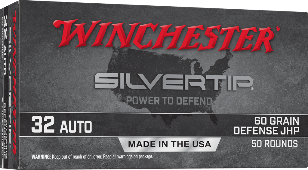 Winchester Ammo W32AST Silvertip  32ACP 60gr Jacketed Hollow Point 50 Per Box/10 Case