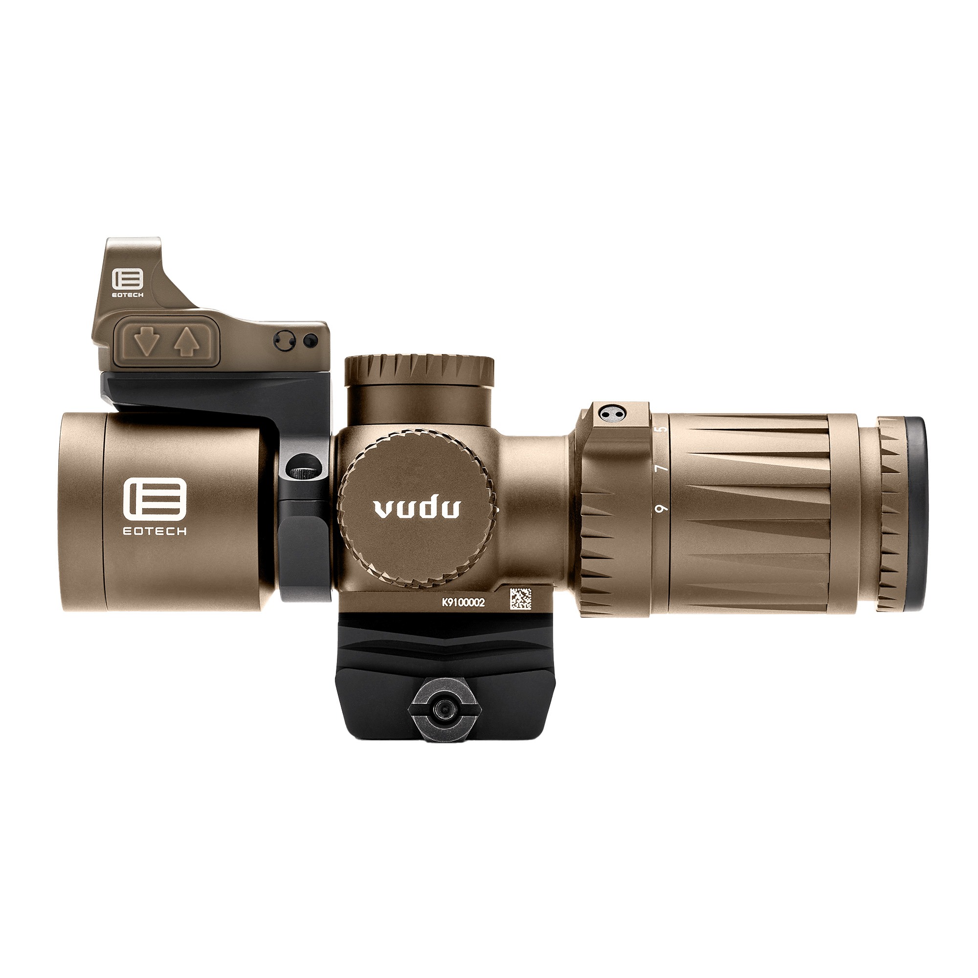 EOTech Vudu 3-9x32 SFP MR5 Riflescope with EFLX Red Dot Tan