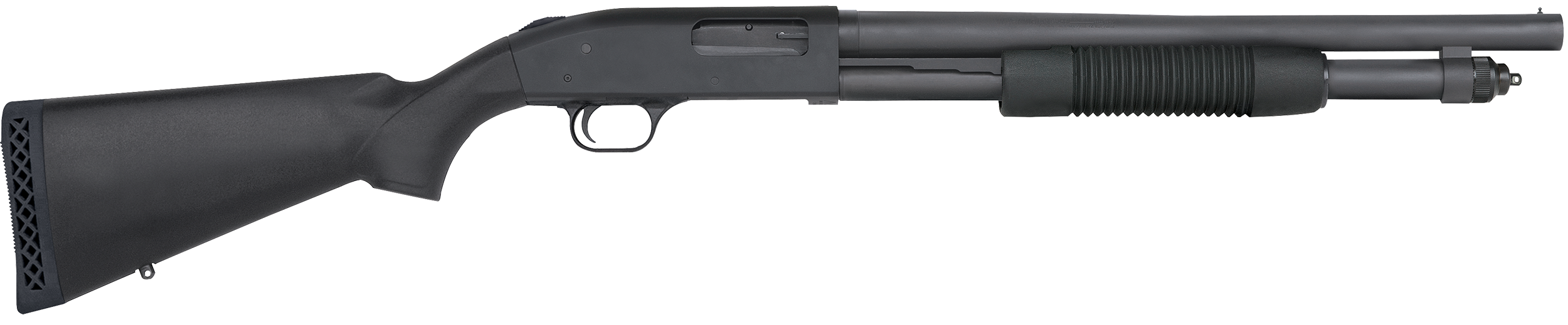 Mossberg 50778 590 Tactical 12 Gauge 6+1 3" 18.50" Cylinder Bore Barrel, Matte Blued Metal Finish, Dual Extractors, Drilled & Tapped Receiver, Synthetic Stock