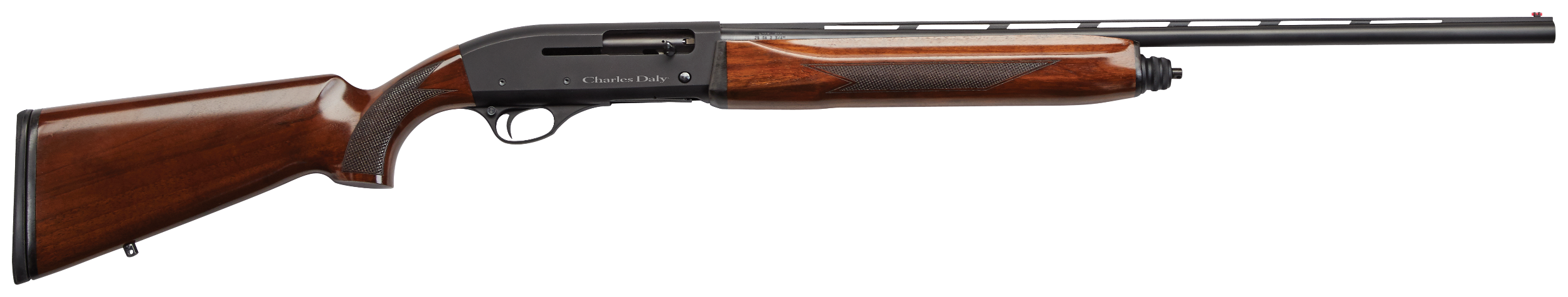 Charles Daly 930169 600  Full Size 28 Gauge Semi-Auto 2.75" 5+1 26" Blued Vent Rib Barrel, Black Anodized Aluminum Drilled & Tapped Receiver, Checkered Oiled Walnut Stock
