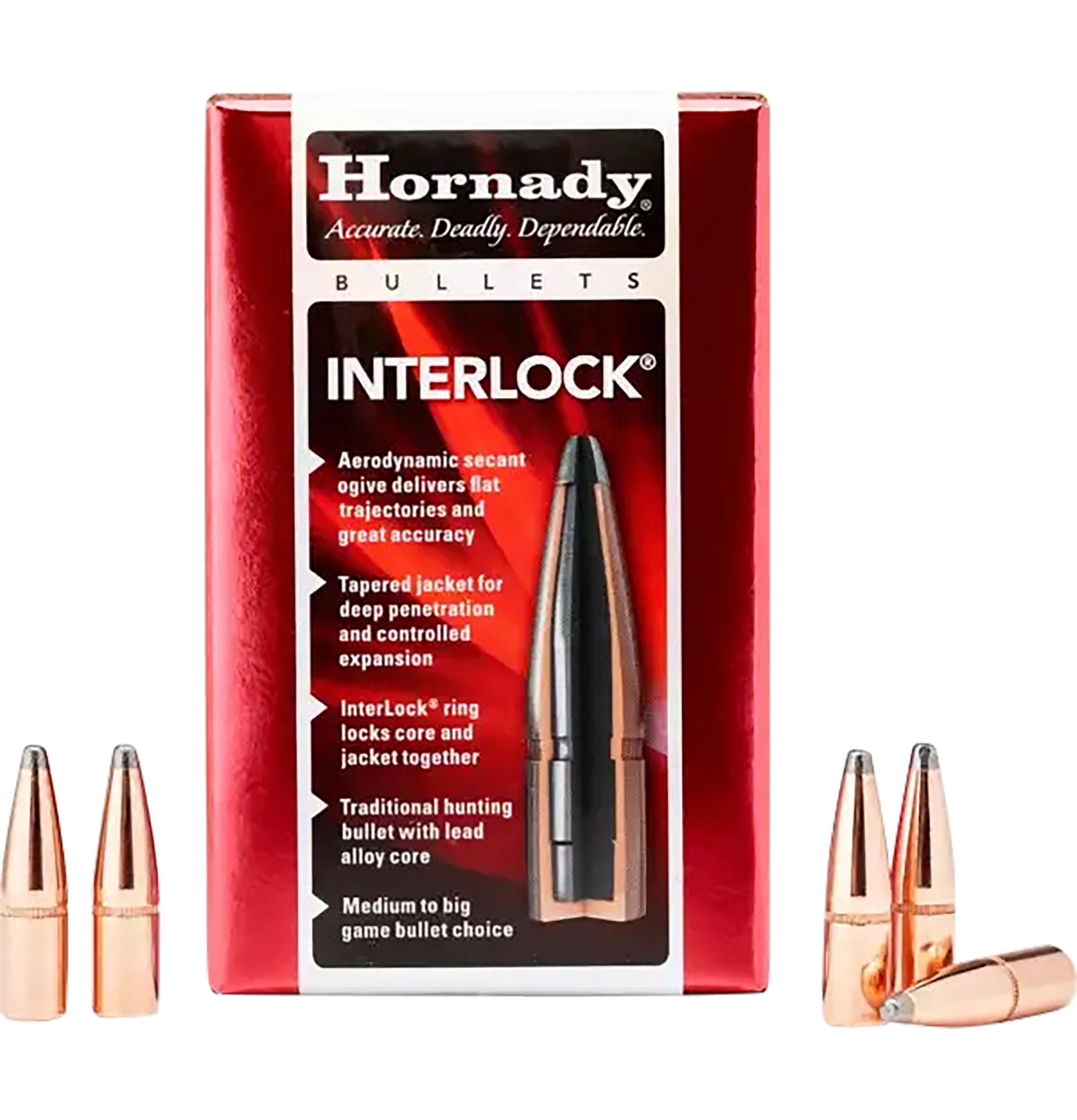 Hornady 3210 InterLock 32 Cal .321 170 gr Flat Point 100 Per Box/ 15 Case