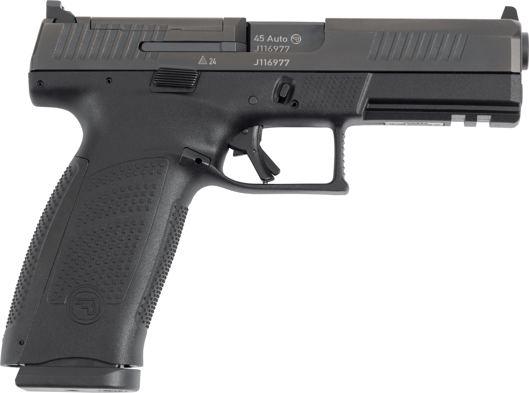 CZ-USA 91591 P-10 F Full Size Frame 45 ACP 13+1 4.50" Black Steel Barrel, Black Steel Optic Ready/Serrated Slide, Black Polymer Frame w/Picatinny Rail, Interchangeable Backstrap Grip