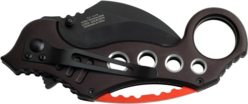 MC TAC-FORCE 2.5" HAWKBILL BLADE FOLDER BLACK/RED!