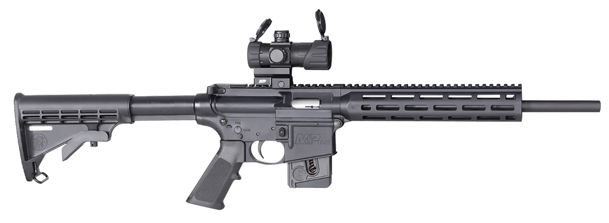 Smith & Wesson 12724 M&P15 Sport *State Compliant 22 LR 10+1 16.50" Black Barrel, Matte Black Aluminum Receiver w/Picatinny Rail, M-LOK Handguard, Black Fixed Synthetic Stock, Black Polymer Grip, S&W