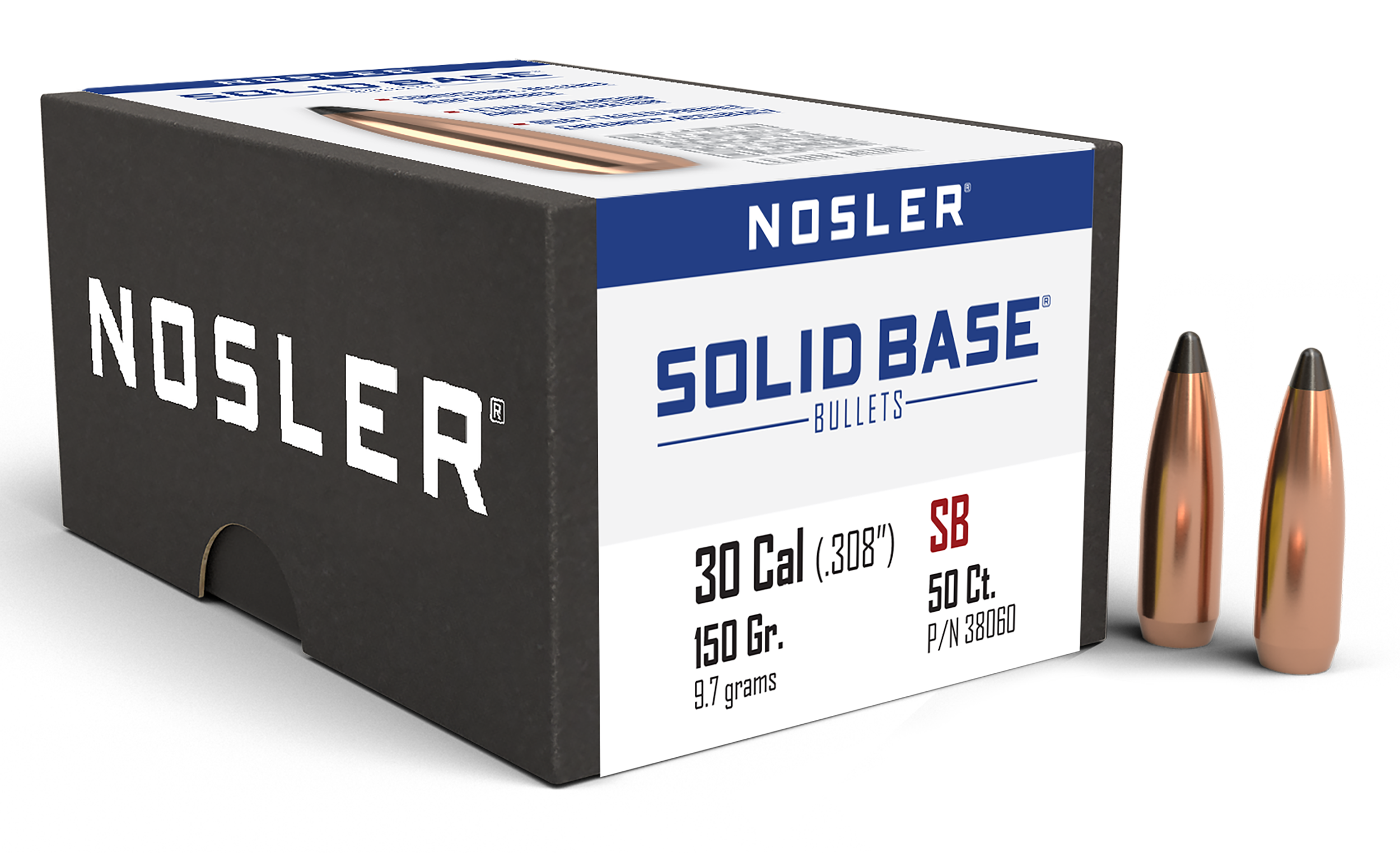 Nosler 38060 Solid Base 30Cal 150gr Soft Point 50CT