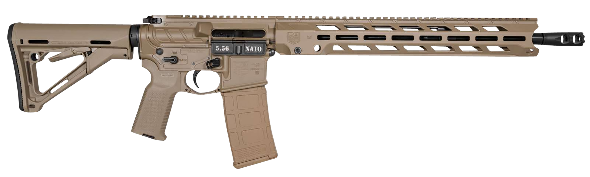 Diamondback DB1784K061 DB15 5.56x45mm NATO 30+1 16", FDE, 15" M-Lok Anti-Rotation Handguard, Magpul CTR Stock & K2 Grip, Obsidian Muzzle Brake, Ambi Safety