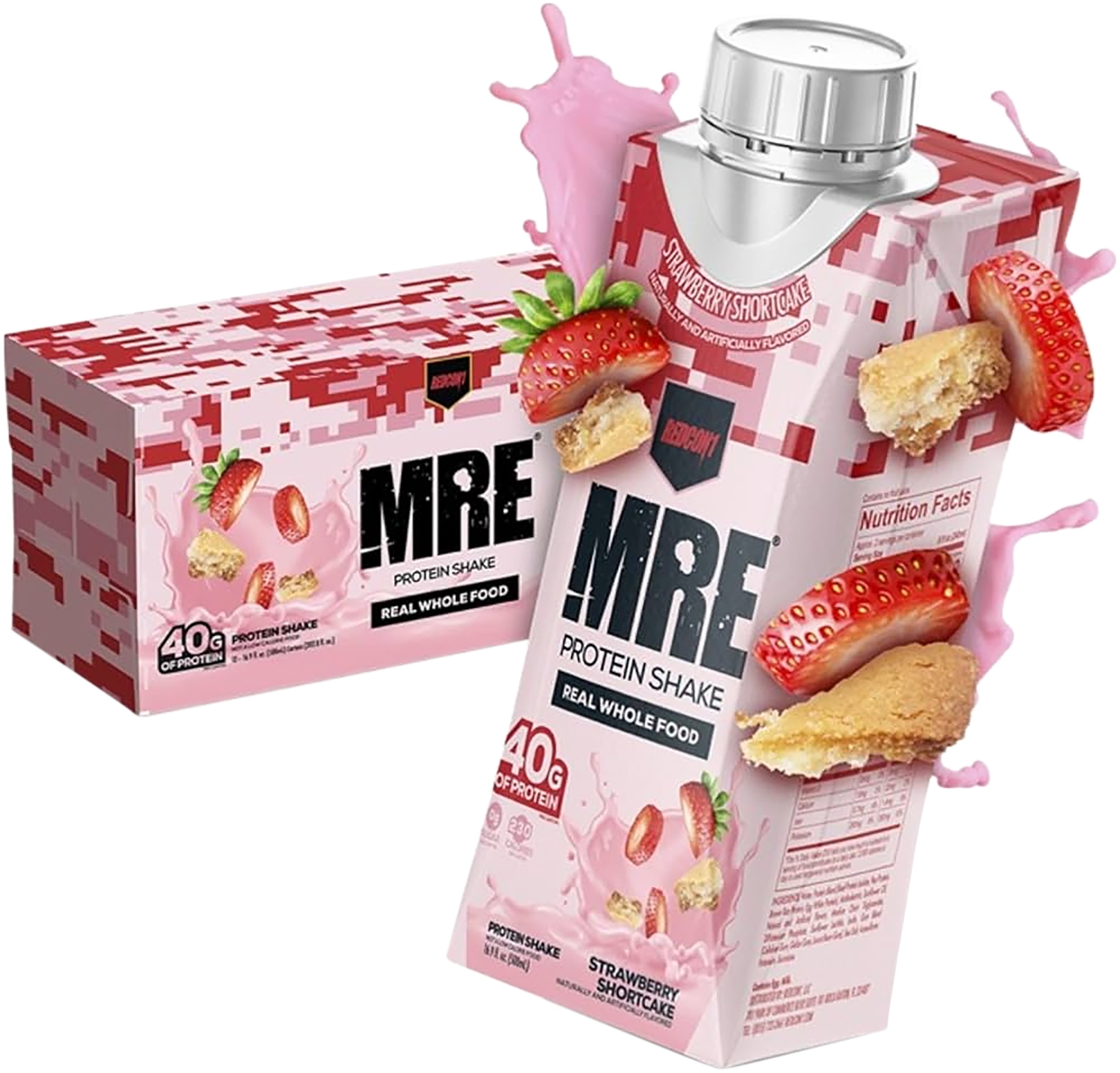 Redcon1 MRE Ready to Drink Protein Shake Strawberry Shortcake 14oz 12-Pack