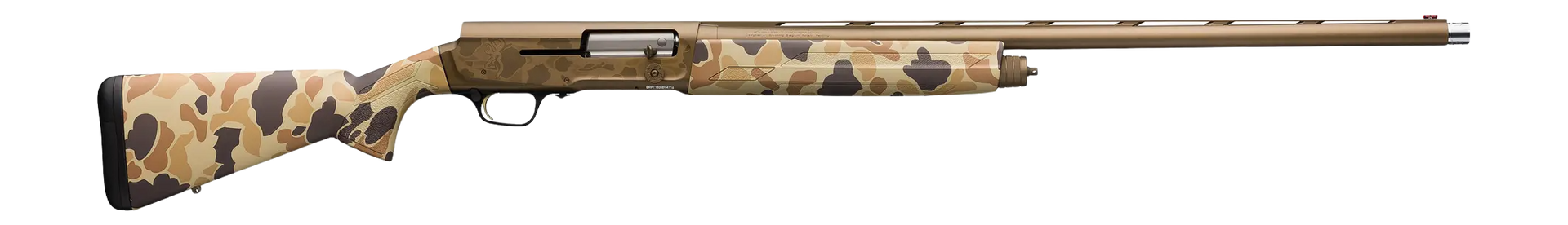 Browning 0119075004 A5 Wicked Wing 16 Gauge Semi-Auto 2.75" 4- 2.75" Shells 28" Burnt Bronze Cerakote Back-Bored Vent Rib Barrel & Aluminum Humpback Receiver, Fixed Vintage Tan Camo Synthetic Stock, R